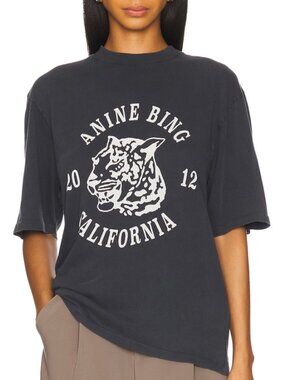 Anine Bing Avi Tee Collegiate Leopard